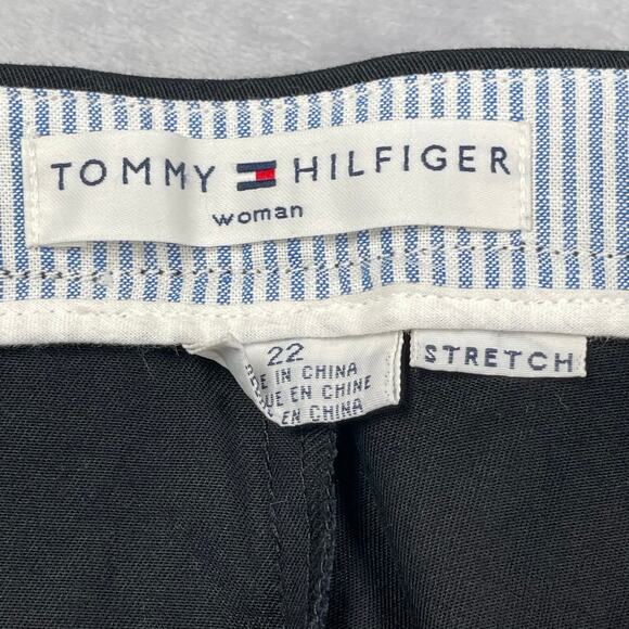 Tommy Hilfiger Dress Pants Womens 22 Black Cotton Stretch Hipster Straight Leg - Picture 4 of 9